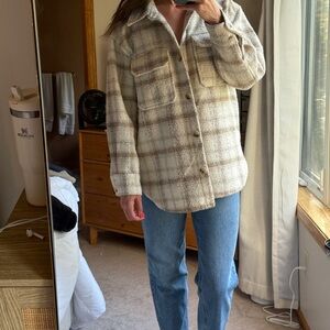 SOLD H&M Plaid Cream Jacket